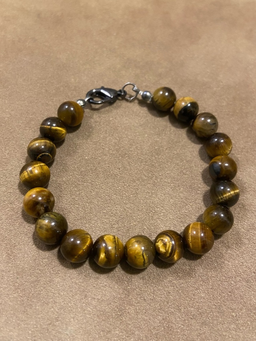 Classic Tiger Eye Beaded Bracelet - Brown Gemstone Bracelet